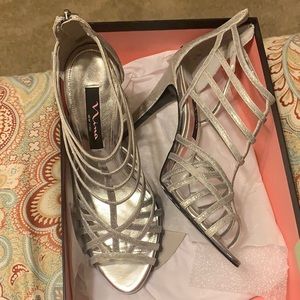 Silver glitter heels size 8